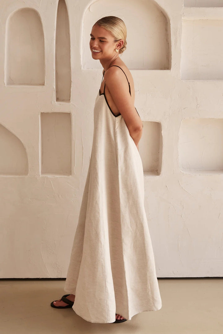 Dámské špagetové šaty maxi | Elegantní svatební hostinský styl
