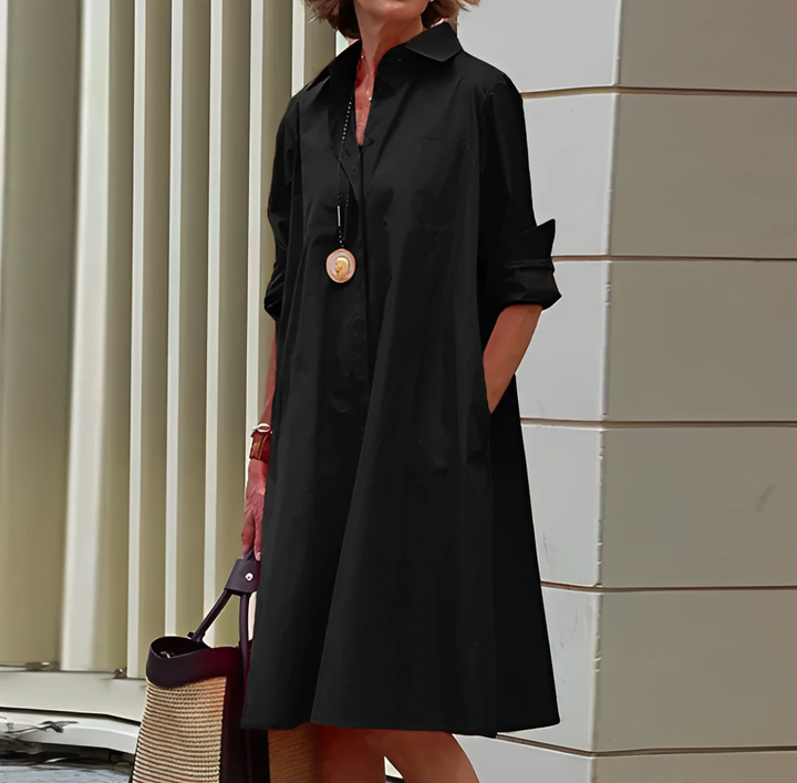 Dame Klassisk Skjortekjole | Elegante Afslappet Pasform