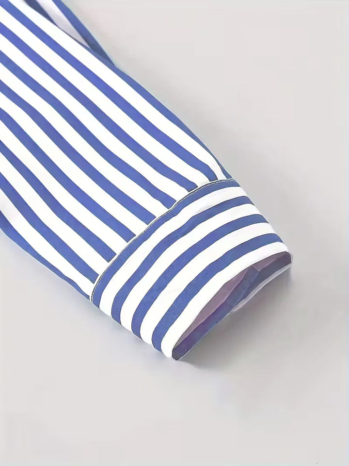 Men's Slim Fit Vertical Stripe Shirt | Stylish Casual Button-Down