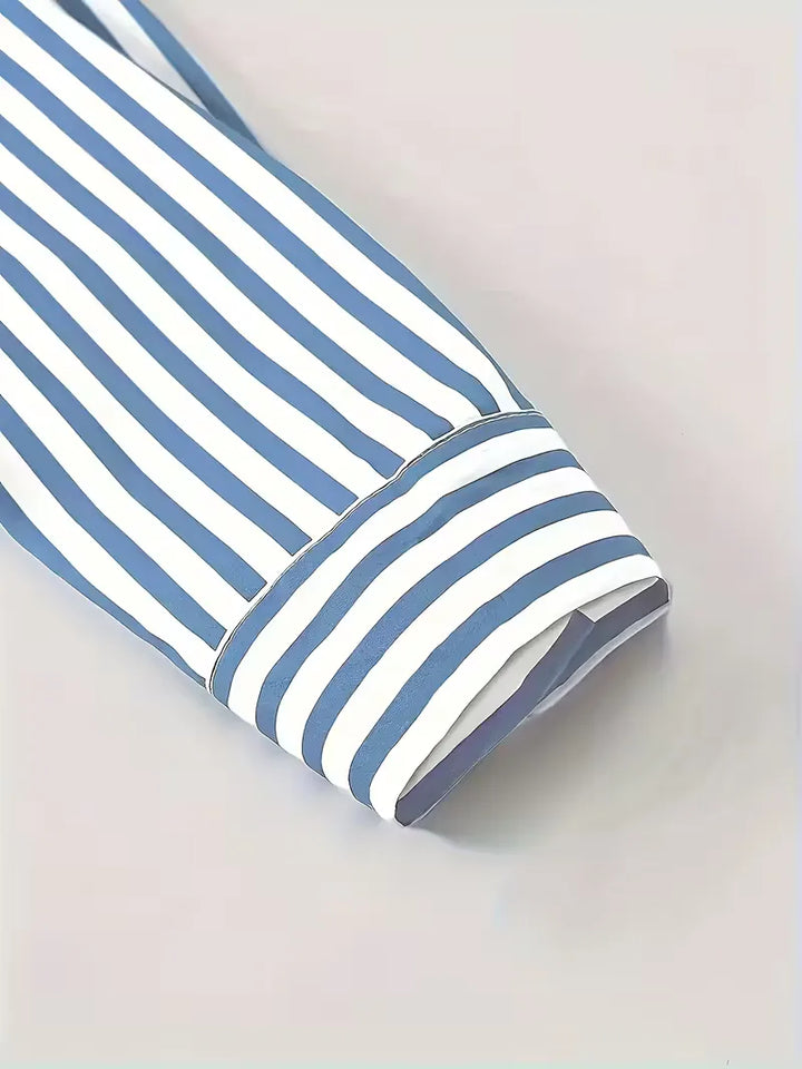 Men's Slim Fit Vertical Stripe Shirt | Stylish Casual Button-Down