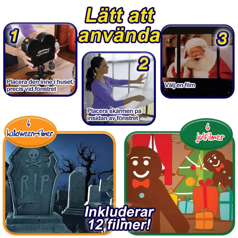 Vindue Projektor til Halloween- og Juledekorationer
