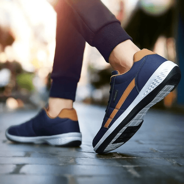 Męskie skórzane ortopedyczne buty komfortowe | Swobodny styl