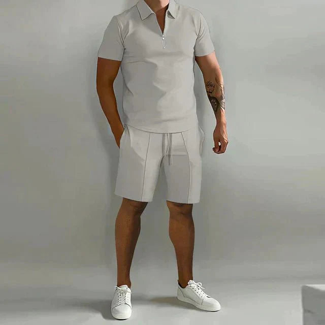Set Polo și Pantaloni Scurți pentru Bărbați | Ținută Casual și Elegantă de Vară