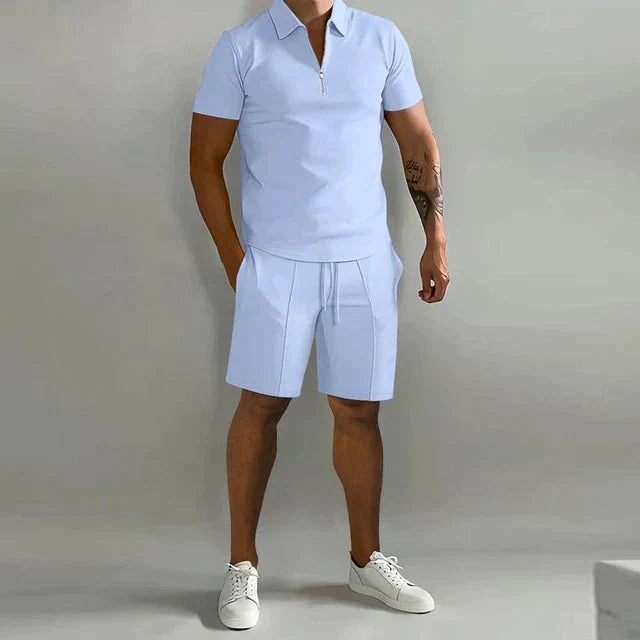 Set Polo și Pantaloni Scurți pentru Bărbați | Ținută Casual și Elegantă de Vară