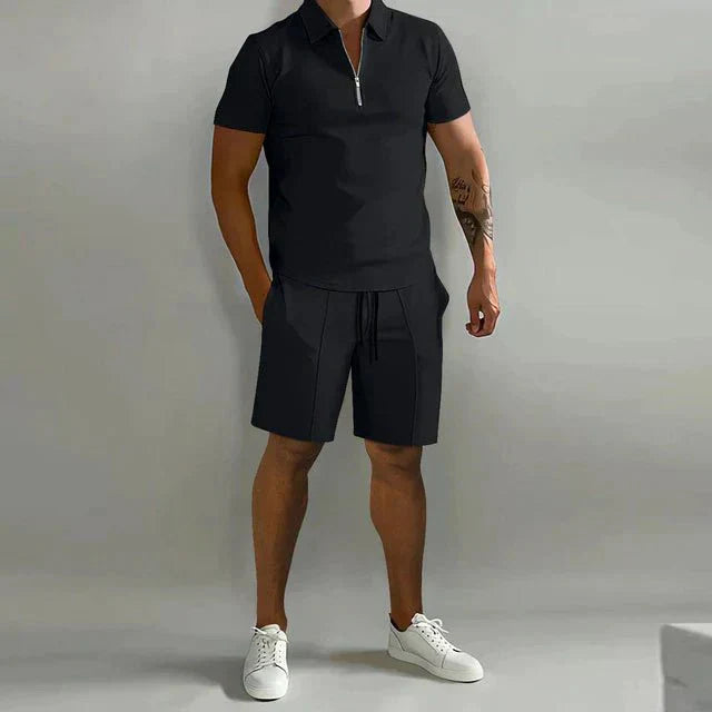 Set Polo și Pantaloni Scurți pentru Bărbați | Ținută Casual și Elegantă de Vară