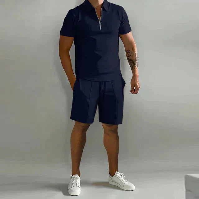 Set Polo și Pantaloni Scurți pentru Bărbați | Ținută Casual și Elegantă de Vară