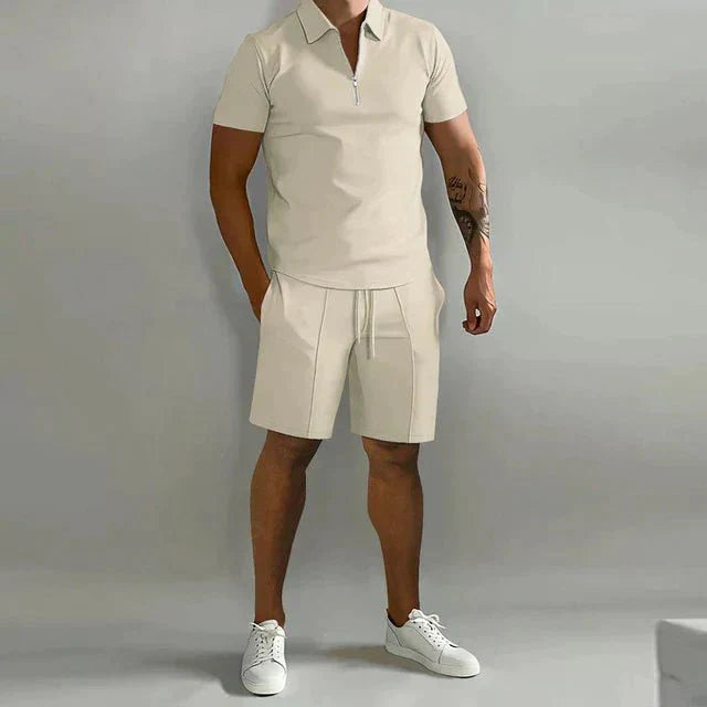 Set Polo și Pantaloni Scurți pentru Bărbați | Ținută Casual și Elegantă de Vară