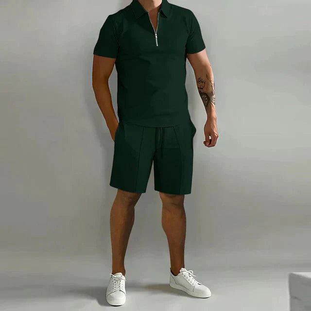 Set Polo și Pantaloni Scurți pentru Bărbați | Ținută Casual și Elegantă de Vară