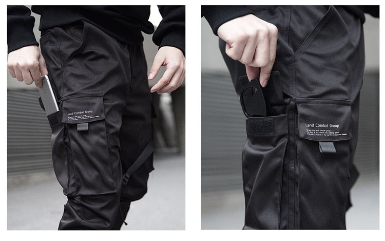 Pánské taktická techtwear tepláky | Městské cargo kalhoty s více kapsami