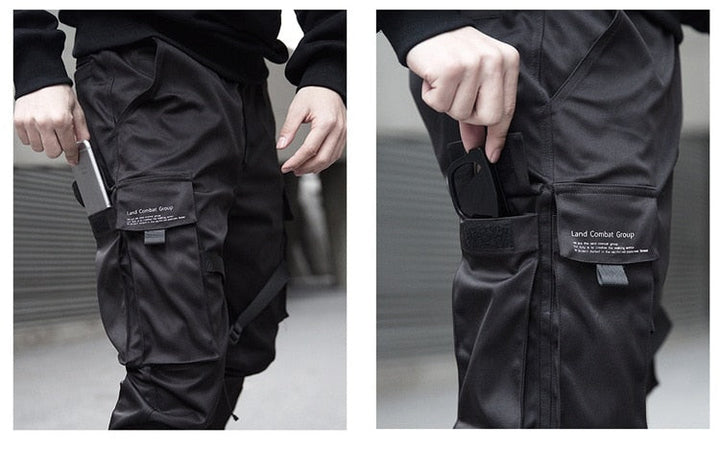 Pánské taktická techtwear tepláky | Městské cargo kalhoty s více kapsami
